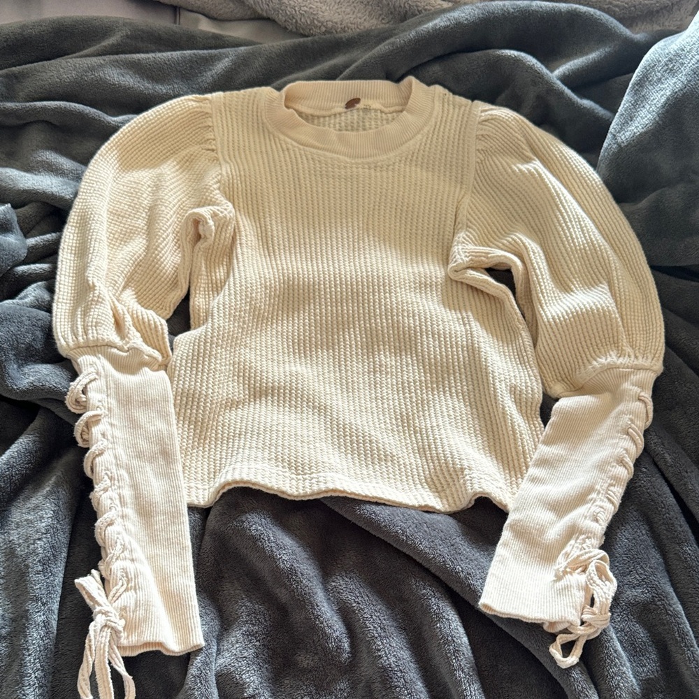 Free people Cream Knit Women's Top